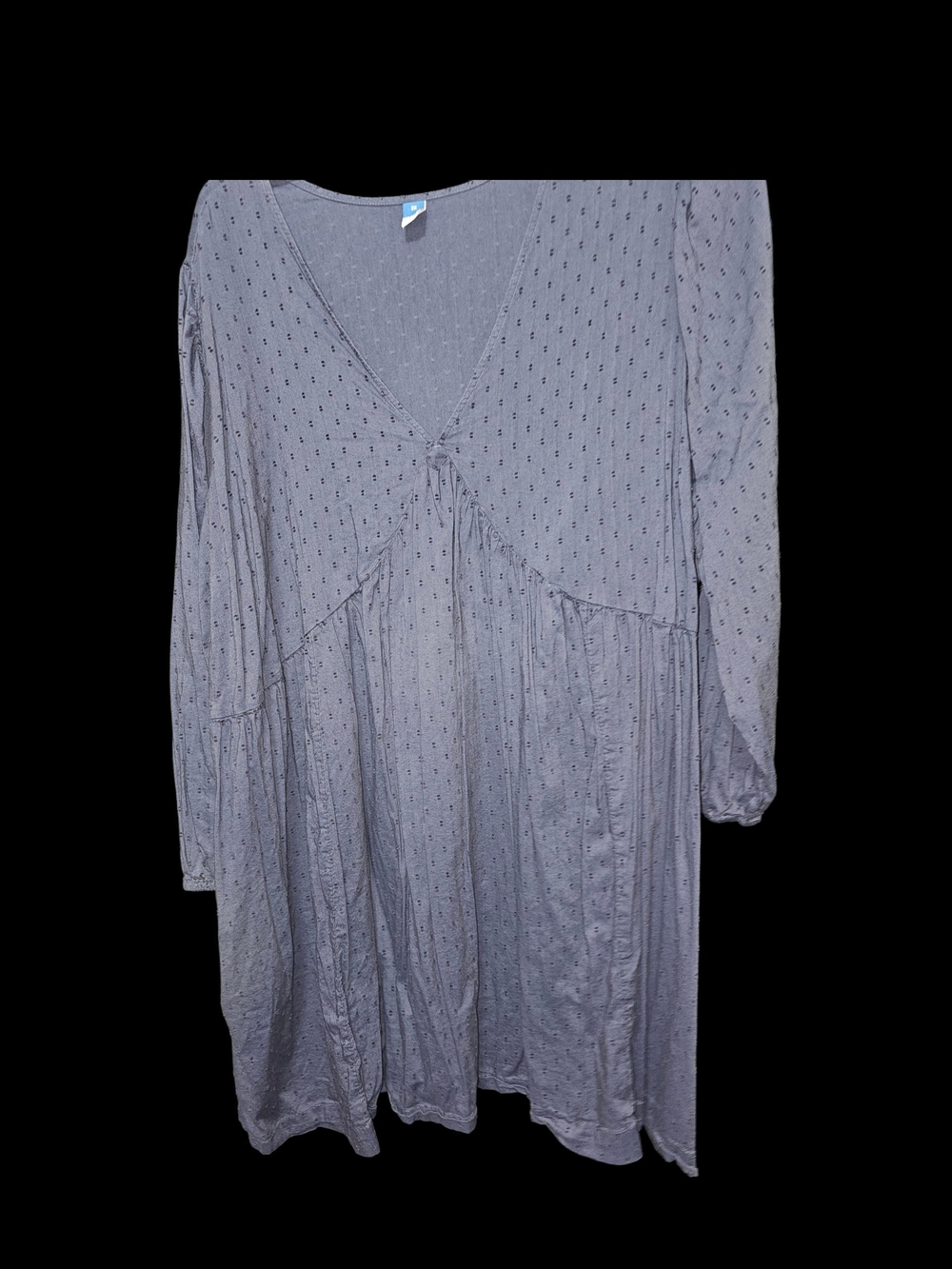 Old Navy Navy Long-Sleeve V-Neck Tiered Mini Dress